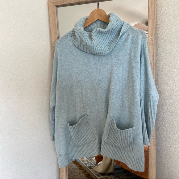 LOFT Cowl neck Blue Sweater - Picture 1 of 3